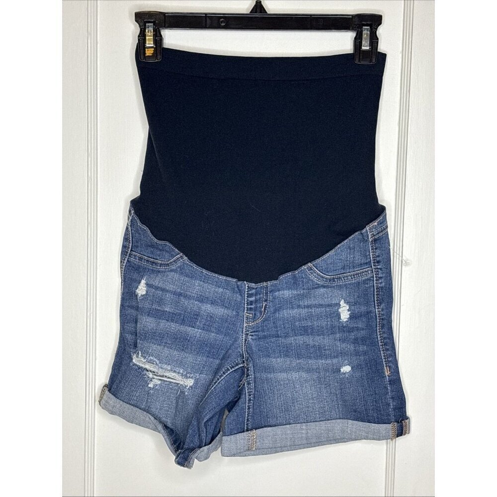 1822 Vintage Denim Maternity Short Size 00/24. New. Distressed Denim